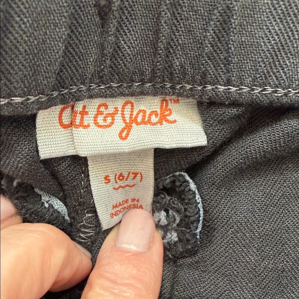 Cat & Jack Dusty Pink and Black Jogger Pants - Picture 2 of 5